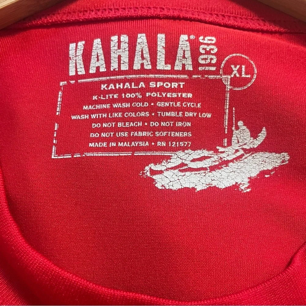 Kahala Hawaii Sport Men's Long Sleeve Tee Surfboard Print Red Size XL - Picture 5 of 7
